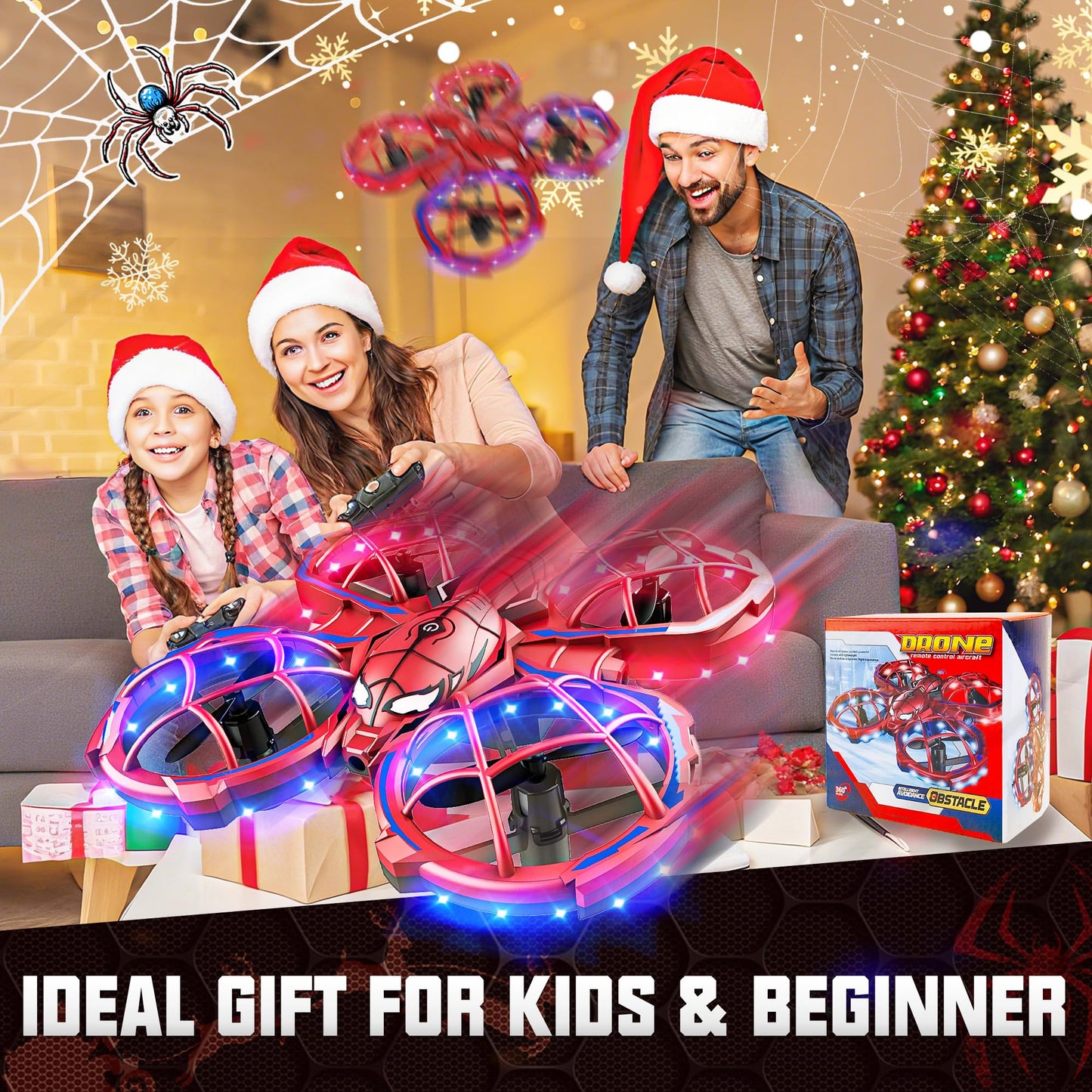 BEZGAR Mini Drone Easy to fly Beginner, LED Remote Control Drones, RC Quadcopter with Auto Hovering, 3 Speed Mode, 360° Flips Stunt, Headless Mode, Obstacle Avoidance, Birthday Gifts for Kids 8-12
