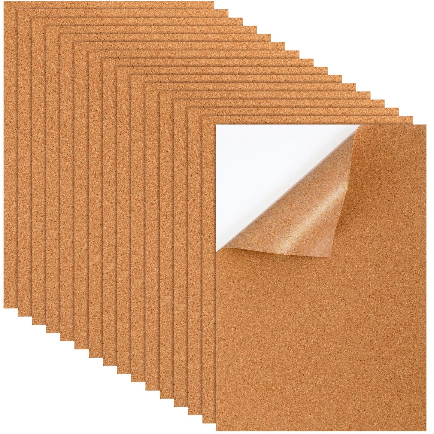 RattanView 16 Pcs Self Adhesive A4 Cork Sheets 8.3" x 11.8" Thick Rectangle Insulation Cork Backing Sheets for DIY Crafts Supplies, Wall Decoration (1 mm)