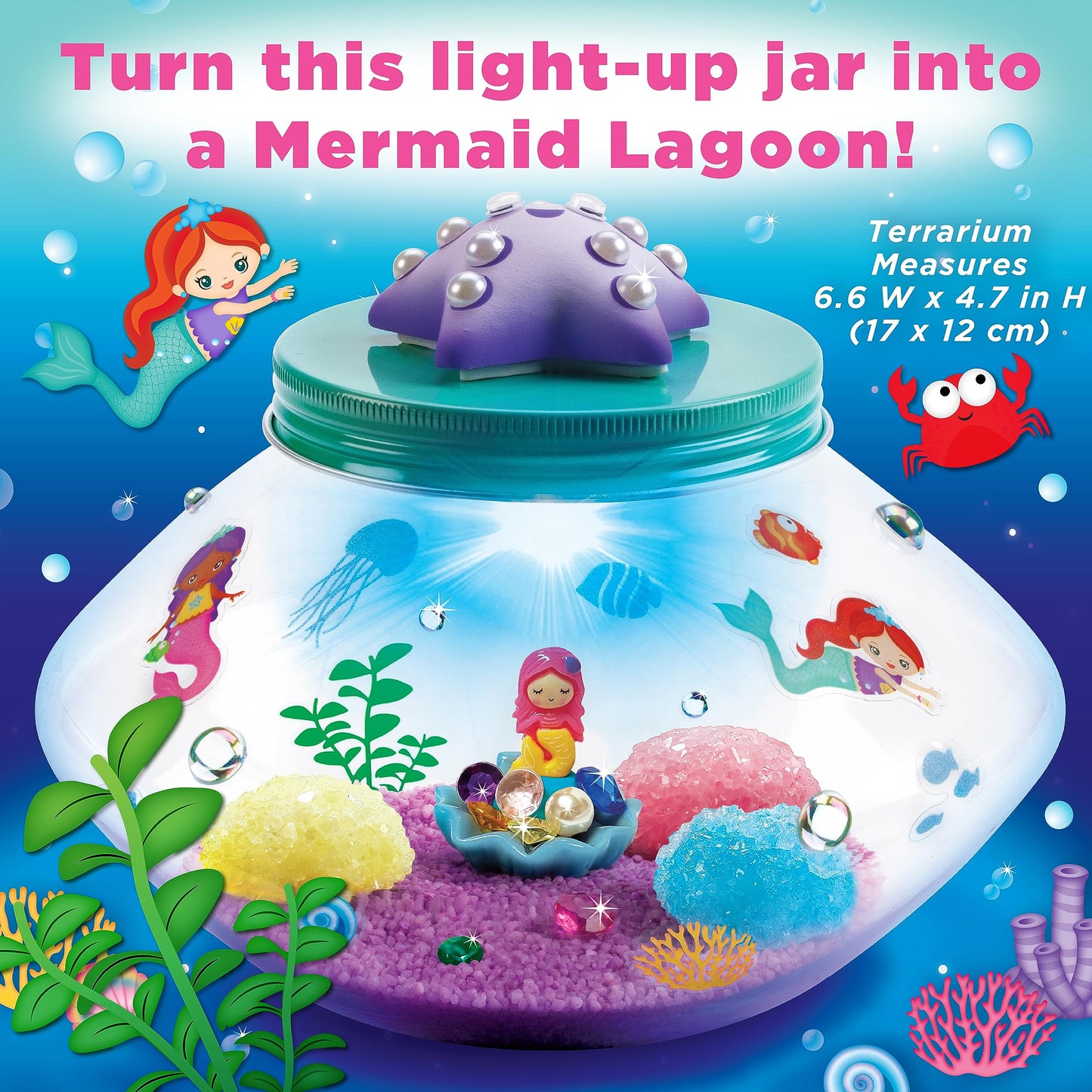 Creativity for Kids Crystal Mermaid Terrarium Kit - STEM Projects for Kids, Arts and Crafts for Girls and Boys (Ages 6+)