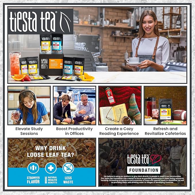 Tiesta Tea - Chai Love, Loose Leaf, Spiced Chai Black Tea, Premium High Caffeinated Blend, Make Hot or Iced & Brews Up to 200 Cups, 16 Ounce Resealable Bulk Pouch