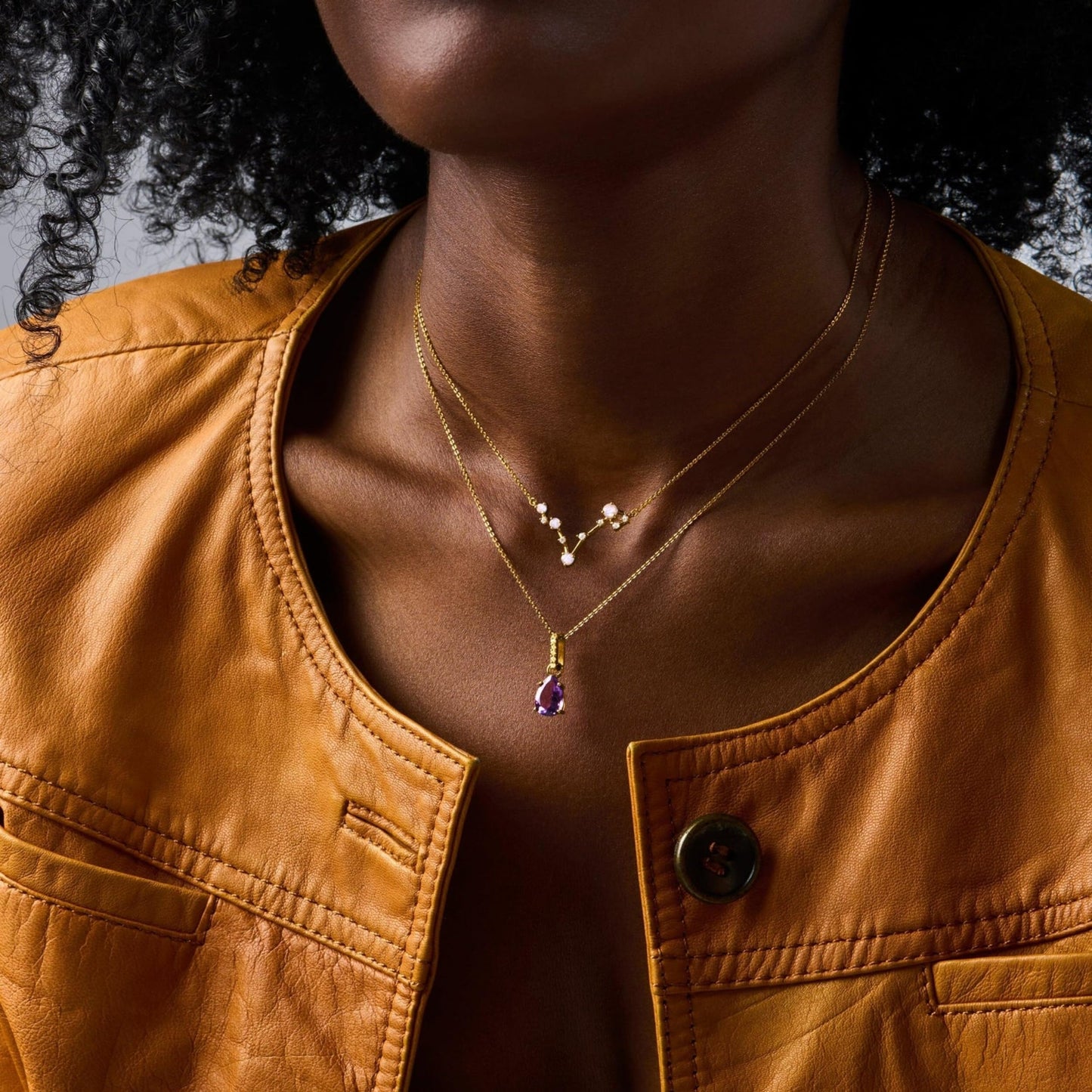 Moon Magic Moonstone Necklace - Pisces Zodiac Constellation / 925 Sterling Silver - 18k Rose Gold - Yellow Gold Rainbow Moonstone Necklaces for Women/Authentic Rainbow Crystal Jewelry