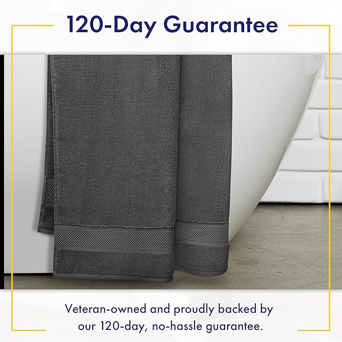 100% Organic Zero-Twist Cotton Towels - GOTS Certified Luxury Bath Towels - Ultra Soft & Plush 700GSM Long-Staple Cotton - 6 Piece Towel Set (Granite Grey)