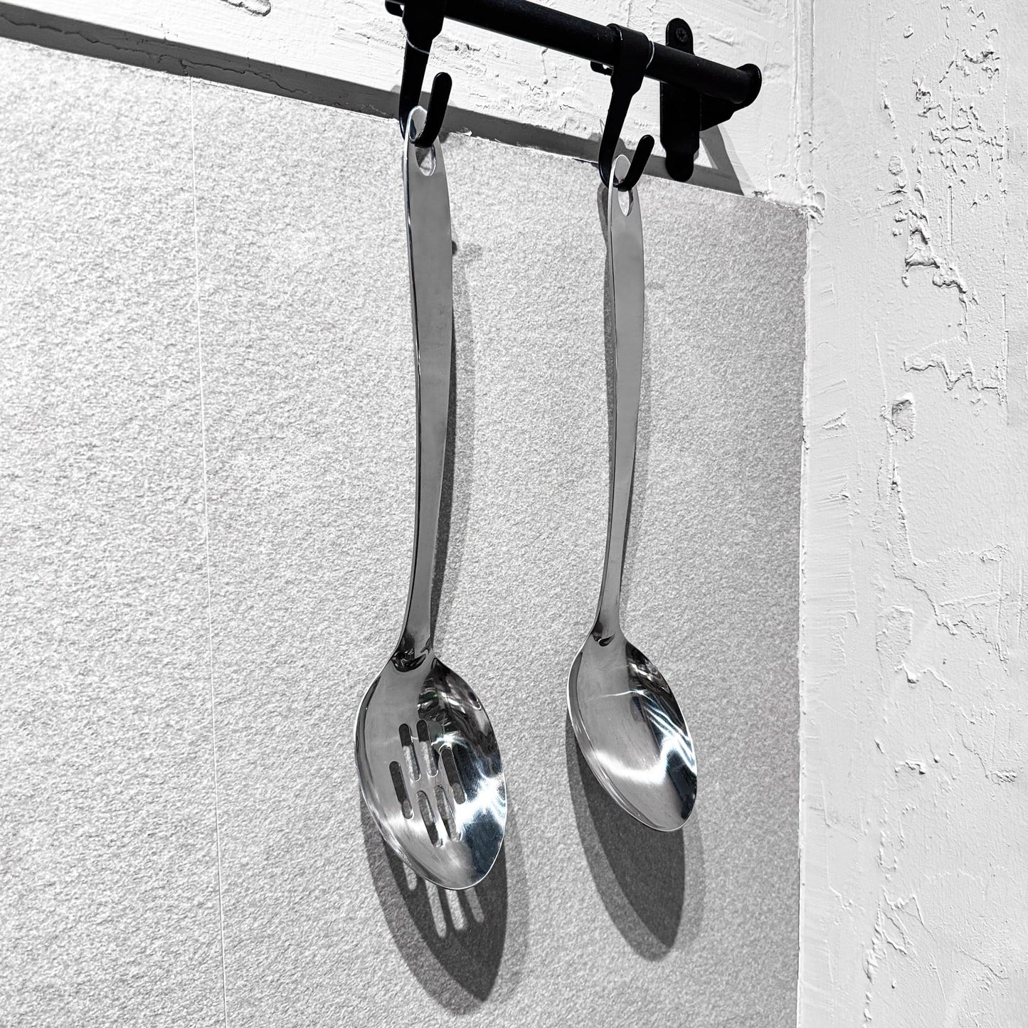 IMEEA Stainless Steel Serving Spoon Set 13-Inch Cooking & Serving Spoons Solid & Slotted Kitchen Spoon Set Metal Serving Utensils