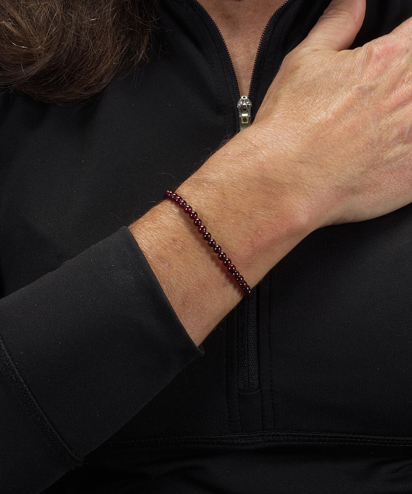 Cherry Tree Collection - Small, Medium, Large Sizes - Gemstone Beaded Bracelets For Women and Men - 4mm Round Beads (Red Garnet, Small)