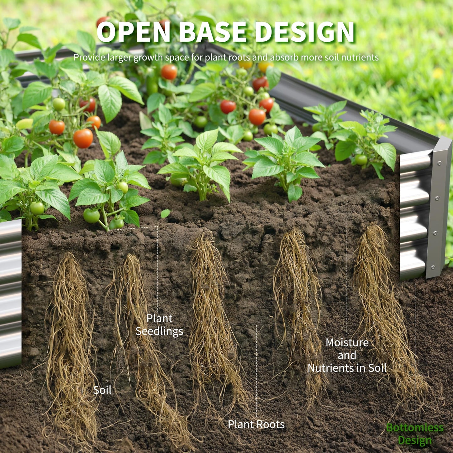 Anmiro Galvanized Raised Garden Bed,Outdoor Planter Box Metal Patio Kit Planting Bed for Vegetables Flowers Herb (Galvanized, 4x2x1ft-2p)