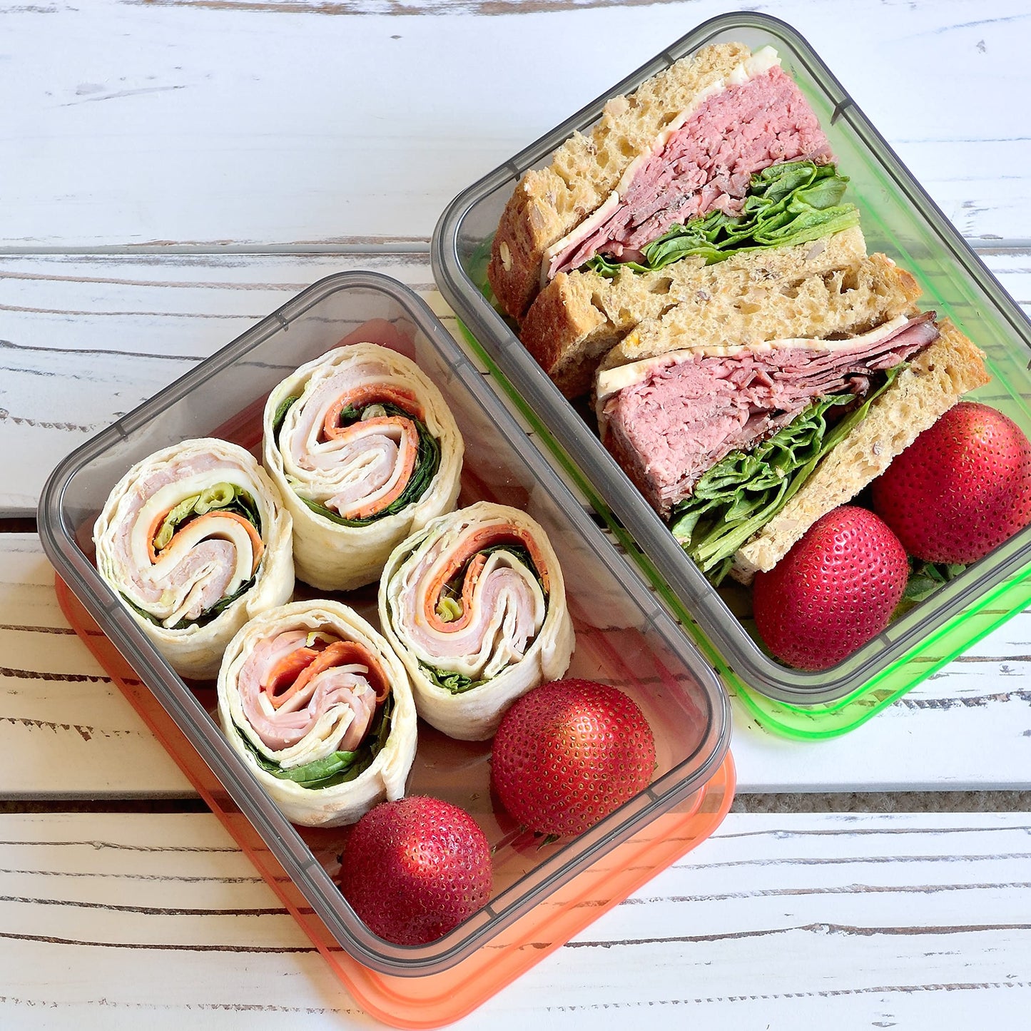 Youngever 9 Sets Thick Bento Lunch Box, Meal Prep Containers, Reusable Plastic Food Storage Container Boxes (One Compartment 20 Ounce)