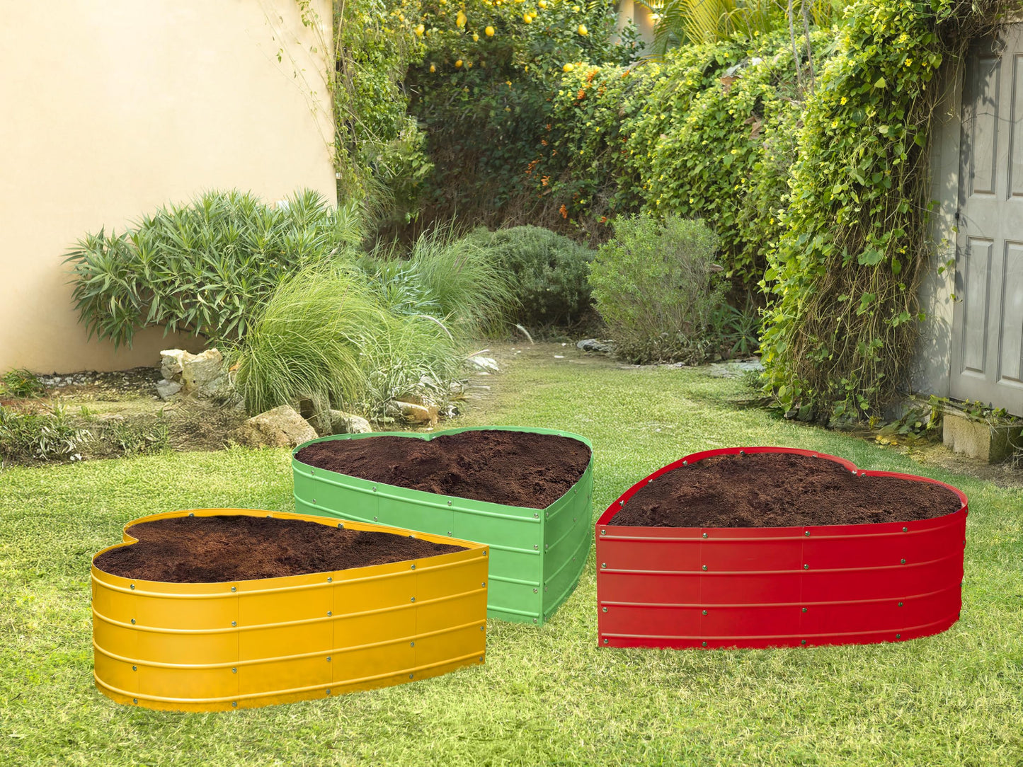 Plant & Plot Galvanized Raised Garden Beds Outdoor // Planter Raised Beds for Gardening, Vegetables, Flowers // Large Metal Garden Box (Light Green) // Tool-Free Assembly