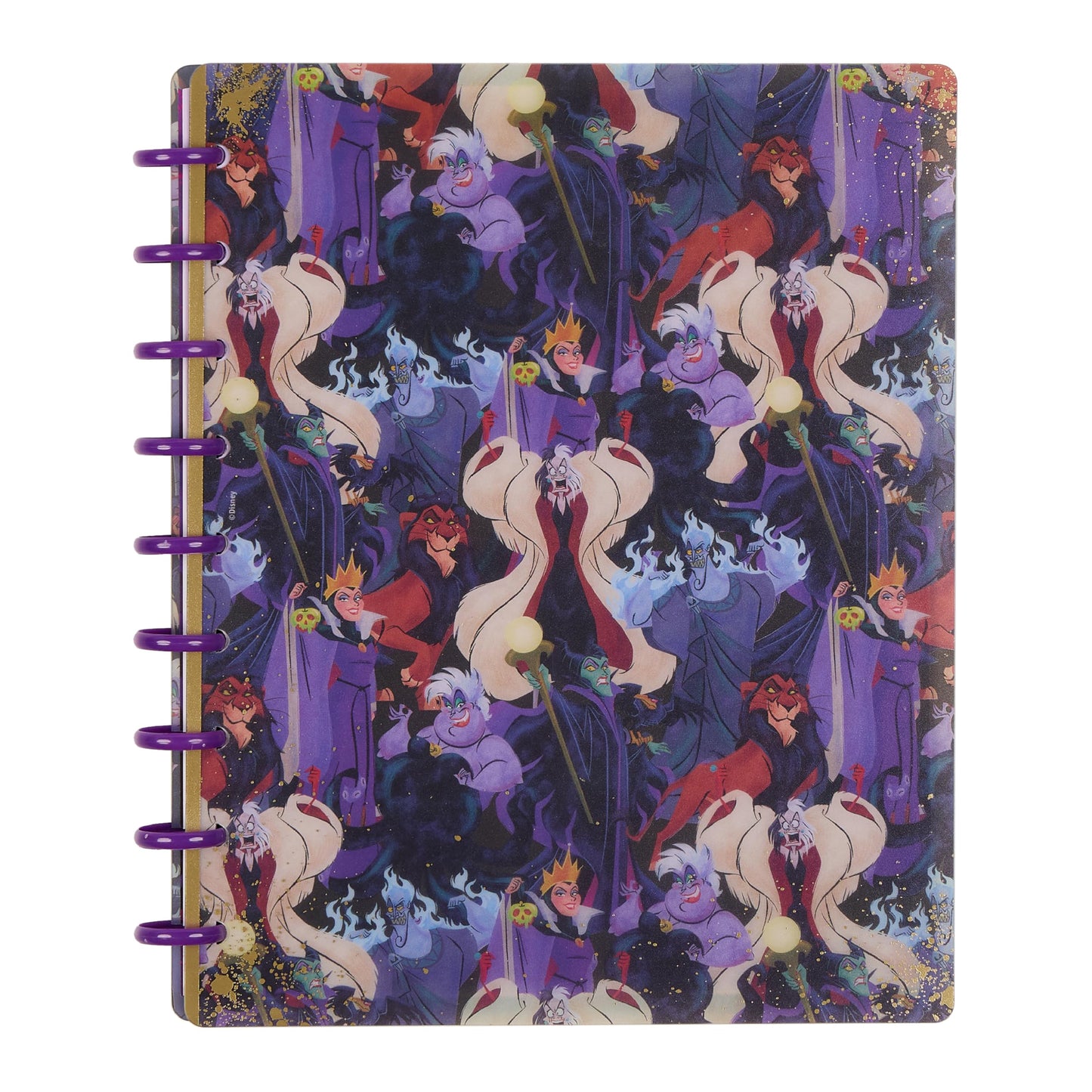 Happy Planner Disney Villains Notebook for Office, School or Journaling, Disc-Bound Notebook, Classic Size, 7" x 9.25", 60 Dot-Lined Pages, Made for Mayhem
