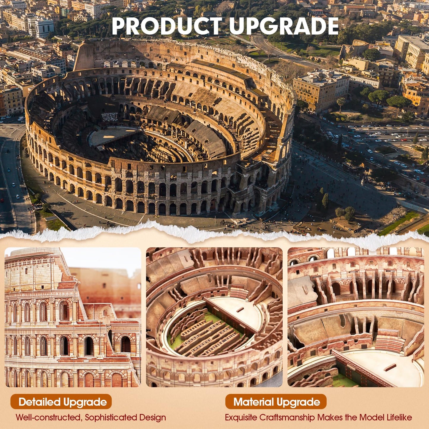 CubicFun 3D Puzzles for Adults Kids New Version Italy Rome Colosseum Jigsaw Puzzle DIY Building Model Kit Birthday Gift for Boys Girls Age 10+, 163 Pieces Easter Gift