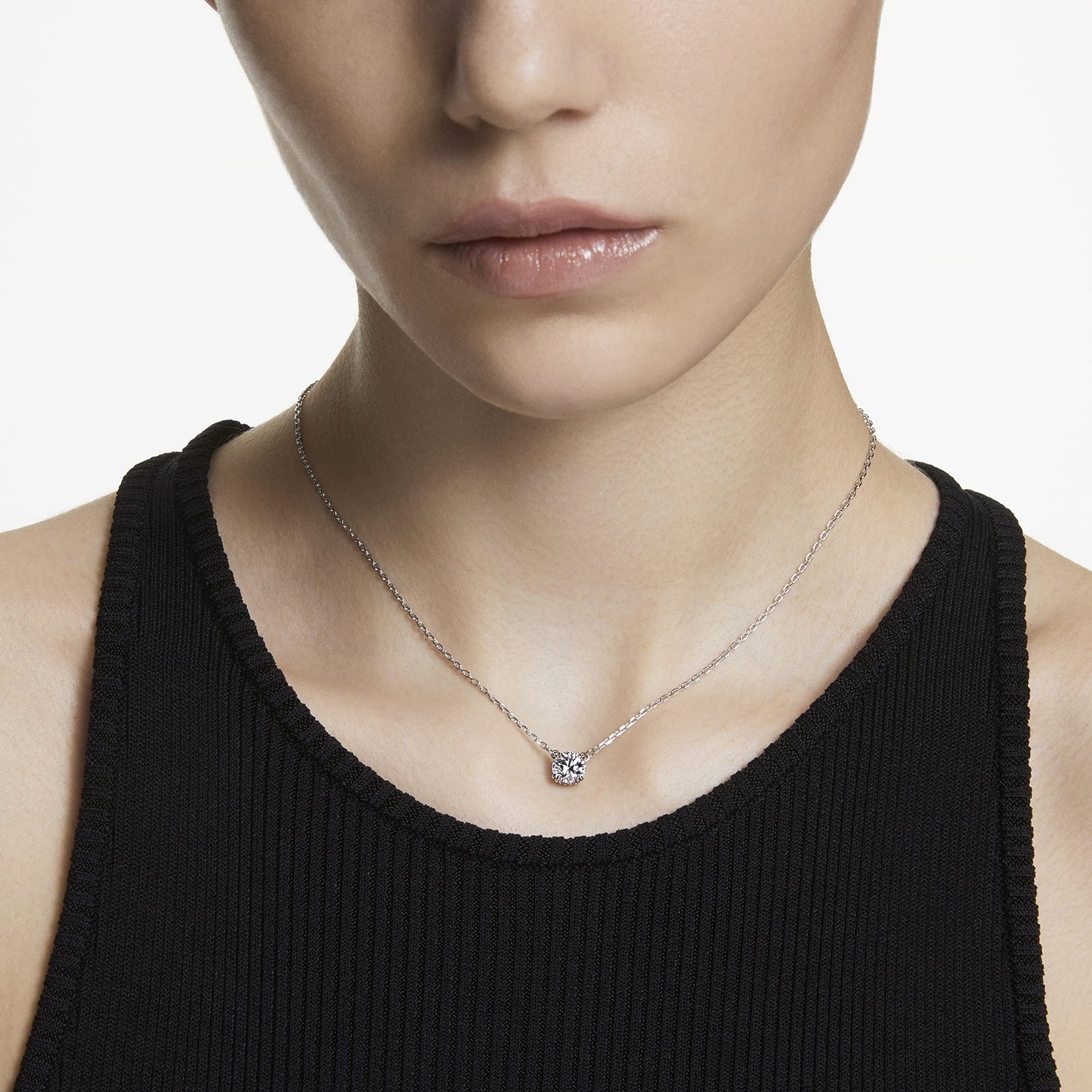 Swarovski Constella Pendant Necklace, White Crystals on a Rhodium Finish Setting, Part of the Constella Collection