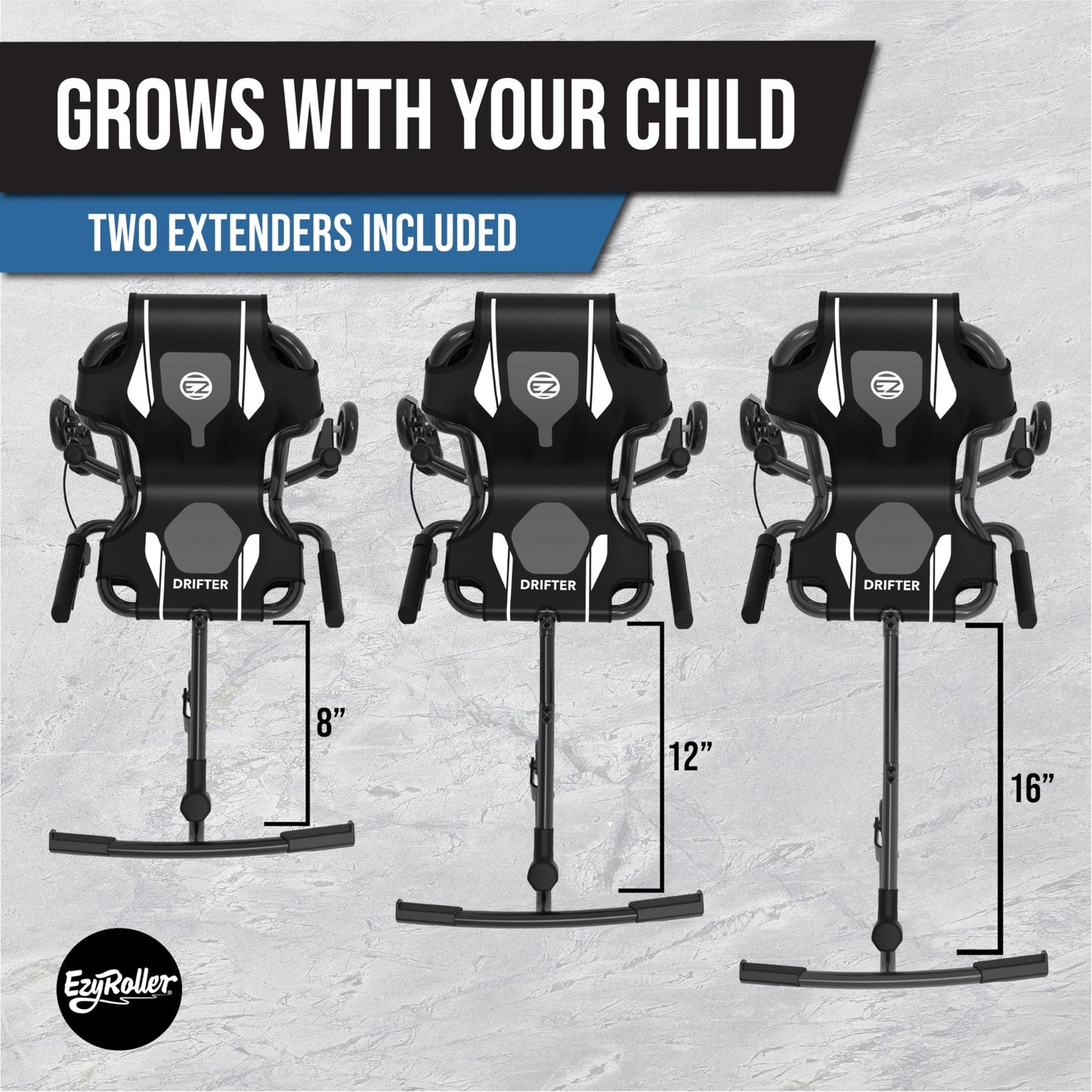 EzyRoller Drifter X Ride On Toy for Kids, Ages 4-12, Up to 154 lbs - Black