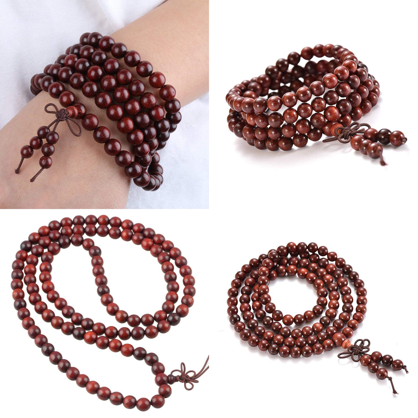 CarpenterC 200pcs 8mm Gorgeous Natural Round Polished Rosewood Loose Beads for Jewelry Making DIY Handmade Crafts