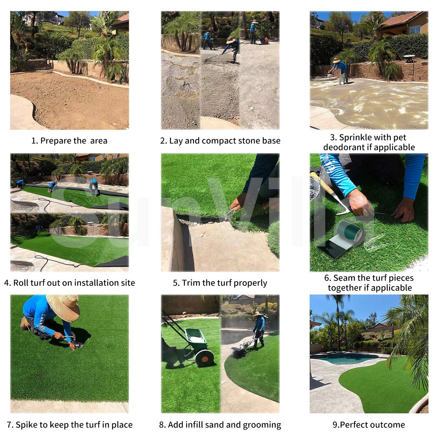 SunVilla 2'x94' Artificial Grass Realistic, [Customized Sizes] Grass Height 1 3/8" Indoor/Outdoor Artificial Grass/Turf Many Sizes 2FTx94FT (188 Square FT)