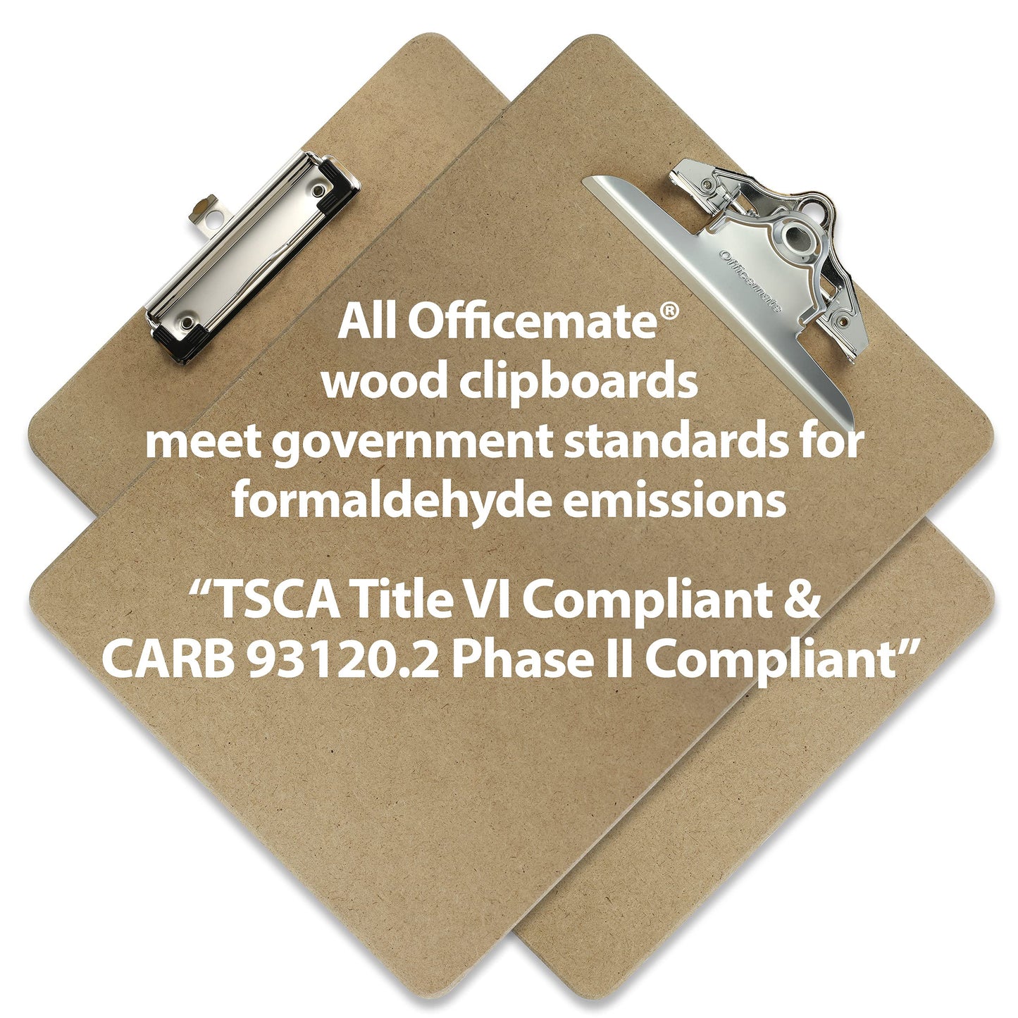 Officemate Recycled Legal Size Wood Clipboard, Low Profile Clip, 12 Pack, Brown (83227)