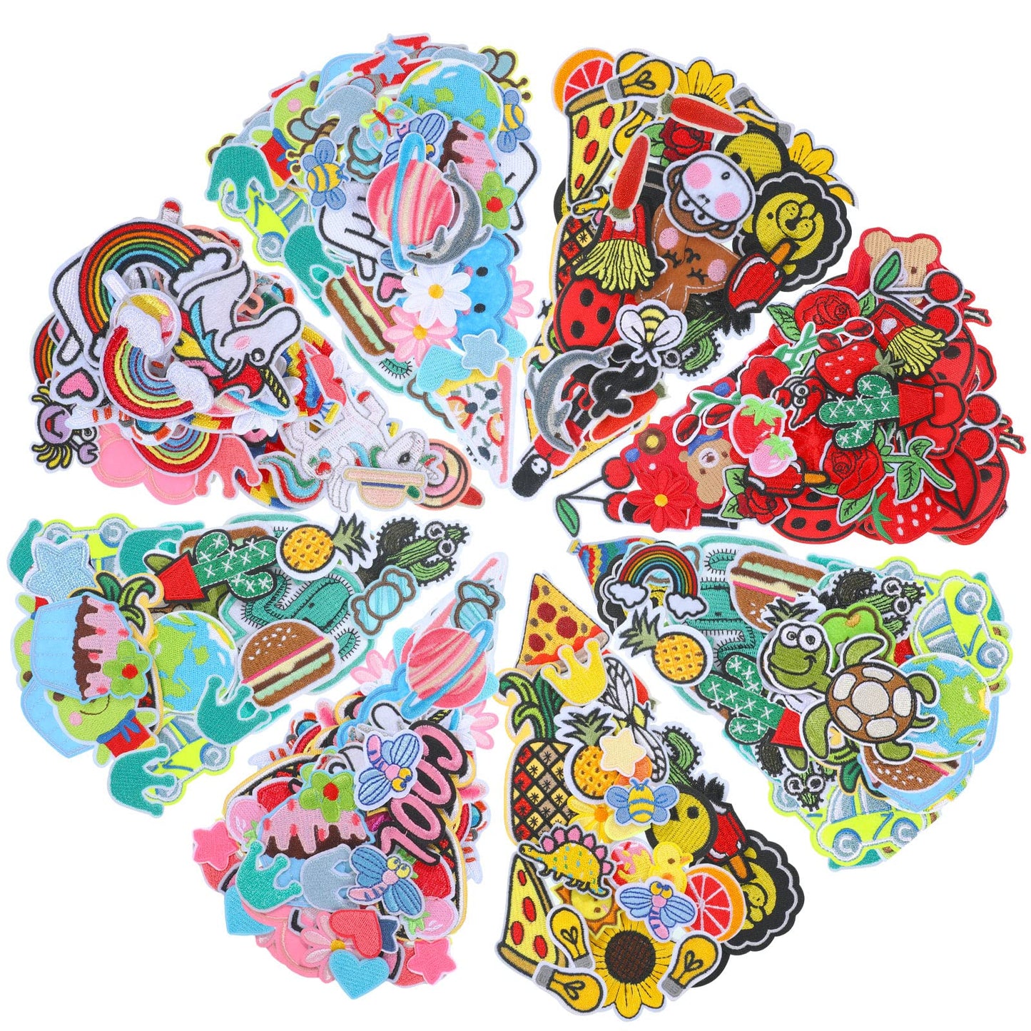 Yinder 95 Pcs Assorted Embroidered Iron on Patches Bulk Random Sew on Applique Patches DIY for Hat Backpack Jeans Repair Clothing Repair Supplies