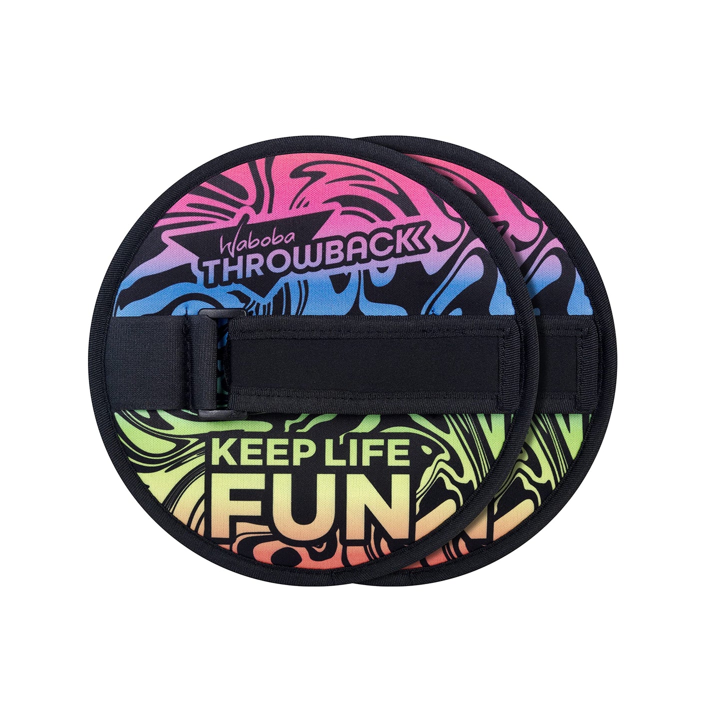 Waboba Throwback, Next Generation AIRLYFT Velcro Throw Back Game, Garden Neon Target Challenge with 2 Paddles & 1 Glider, Catch Fun for All Ages, One Size