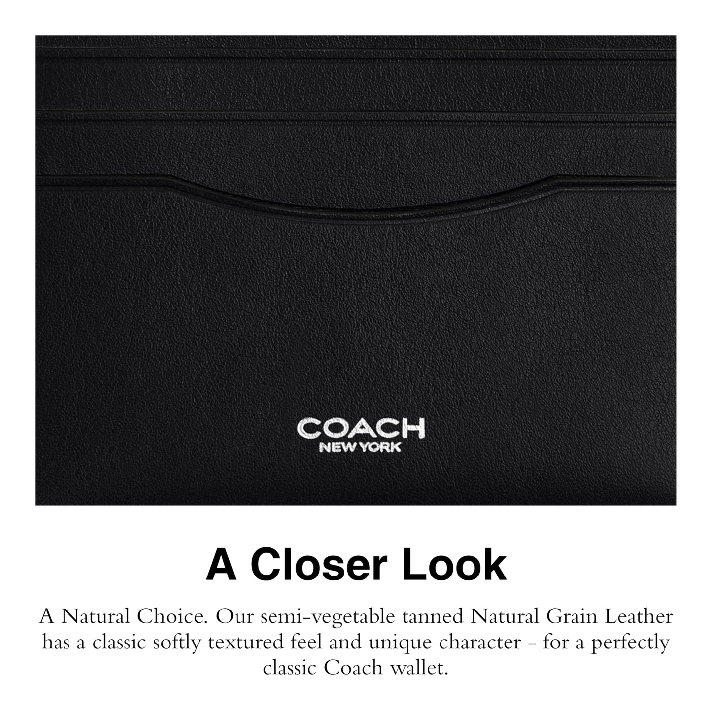 Coach Mens, Card Case, Black, One Size
