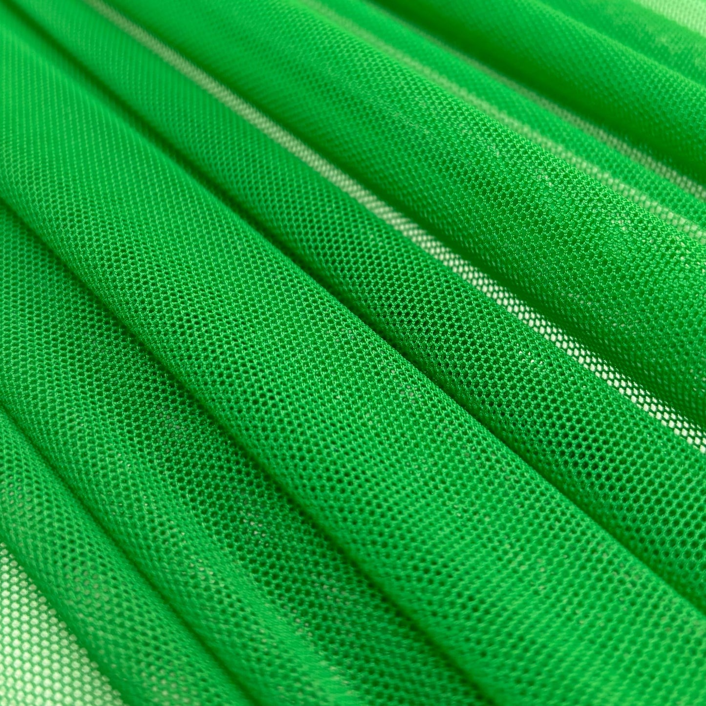 Ice Fabrics 4-Way Stretch Power Mesh Fabric by The Yard - 60" Wide Nylon Spandex Sheer Net - Breathable & Stretchy Mesh Fabric for Sewing Activewear, Dresses, Crafts - Kelly Green - 1 Yard
