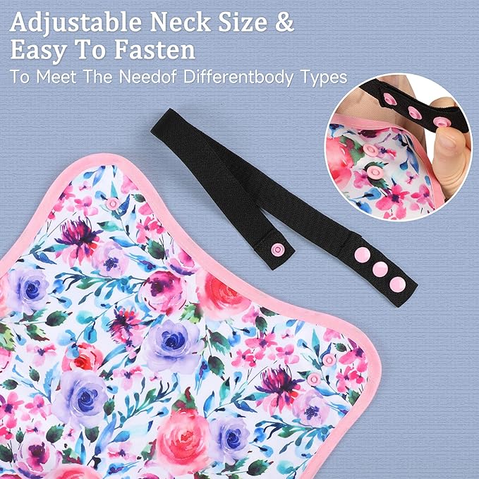 Adult Bibs-3 Pcs Washable Clothing Protector with Upgraded Crumb Catcher