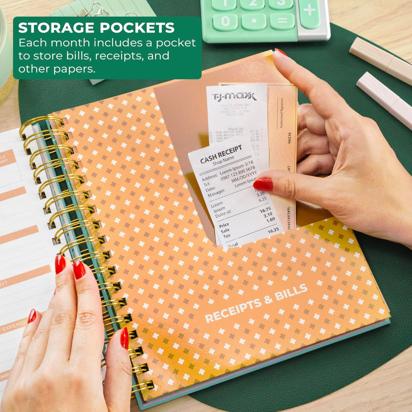 Clever Fox Budget Planner & Monthly Bill Organizer With Pockets. Expense Tracker, Budgeting Journal & Financial Book. Large, 8x9.5" (Turquoise)