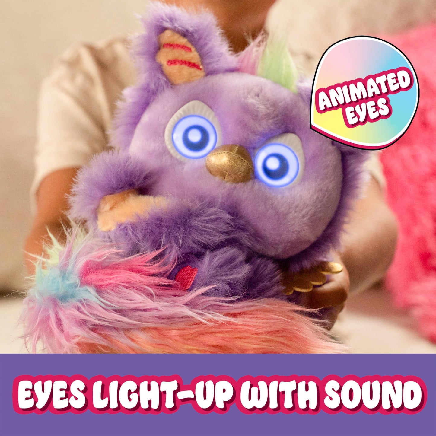 Furlings Furlittles Gryffin - 6.5" Interactive Plush Toy, 50+ Sounds & Expressions, Gift for Girls & Boys 3+, Purple