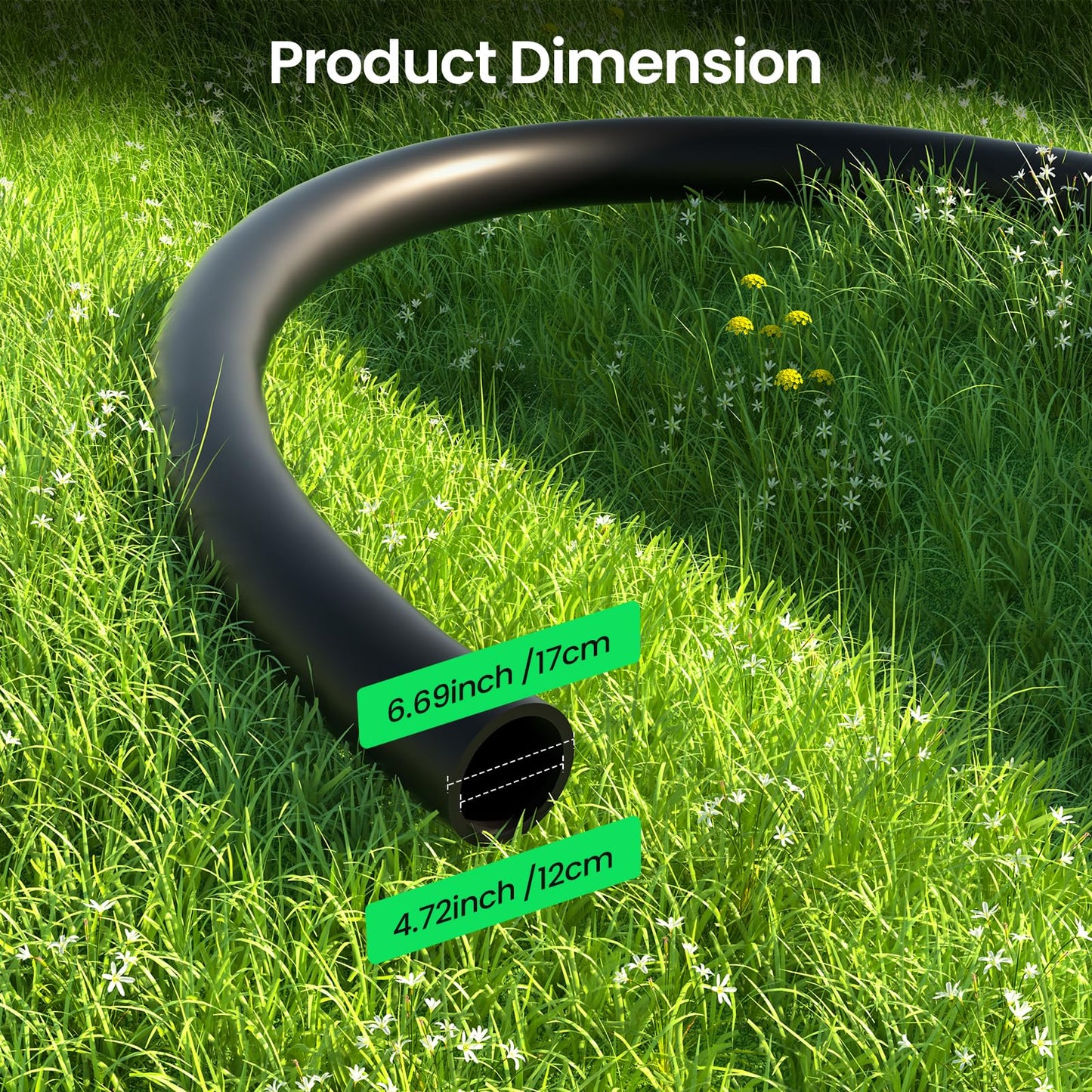 MIXC 25 FT 1/2 Inch Drip Irrigation Tubing Kit:Premium Garden and Landscape Watering System with 2 Quick Connector 4-Way Connector