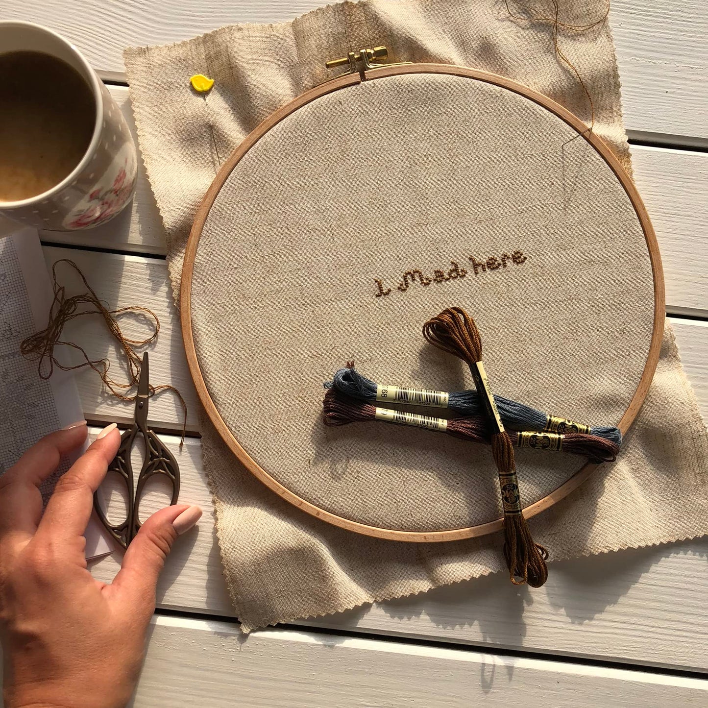 Nurge Premium Quality 24 mm Wood Embroidery Hoop, Cross Stitch Hoop with Gold Plated Adjustable Brass Screw (No:5)