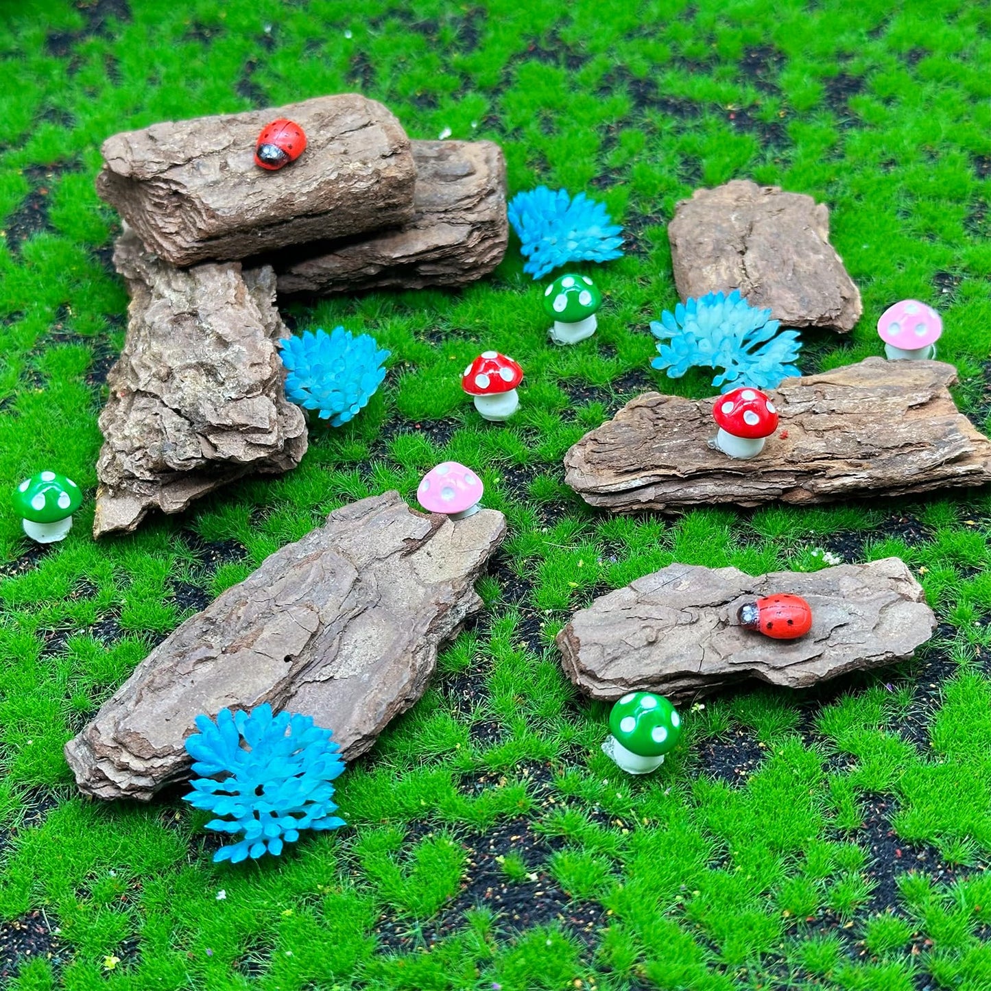 Cayway Diorama Supplies Kit, Model Scenery Tree Bark Miniature Bark Diorama Materials Miniature Terrain, Mountain Rock Material Model for Train Landscape Railway