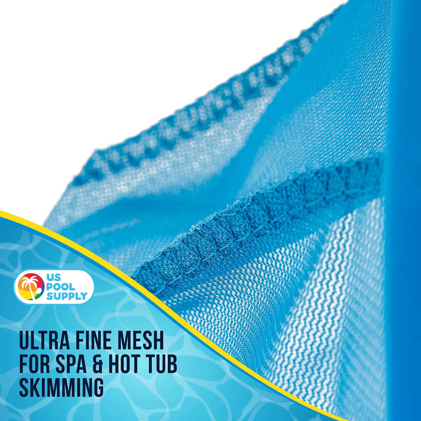 U.S. Pool Supply Professional Spa, Hot Tub, Pool Hand Leaf Skimmer Net with Aluminum Pole - Deep Ultra Fine Mesh Netting Bag Basket, Clean The Finest Debris - Pond Small Kid Kiddie Inflatable Pool