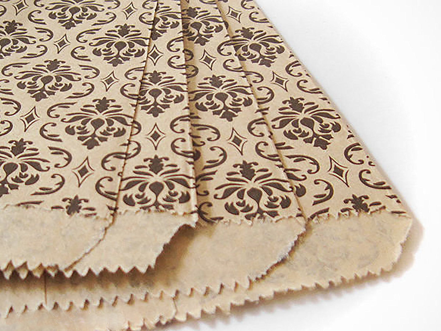 My Craft Supplies 100 Kraft Flat Merchandise Bags with Black Damask Print (6x9)