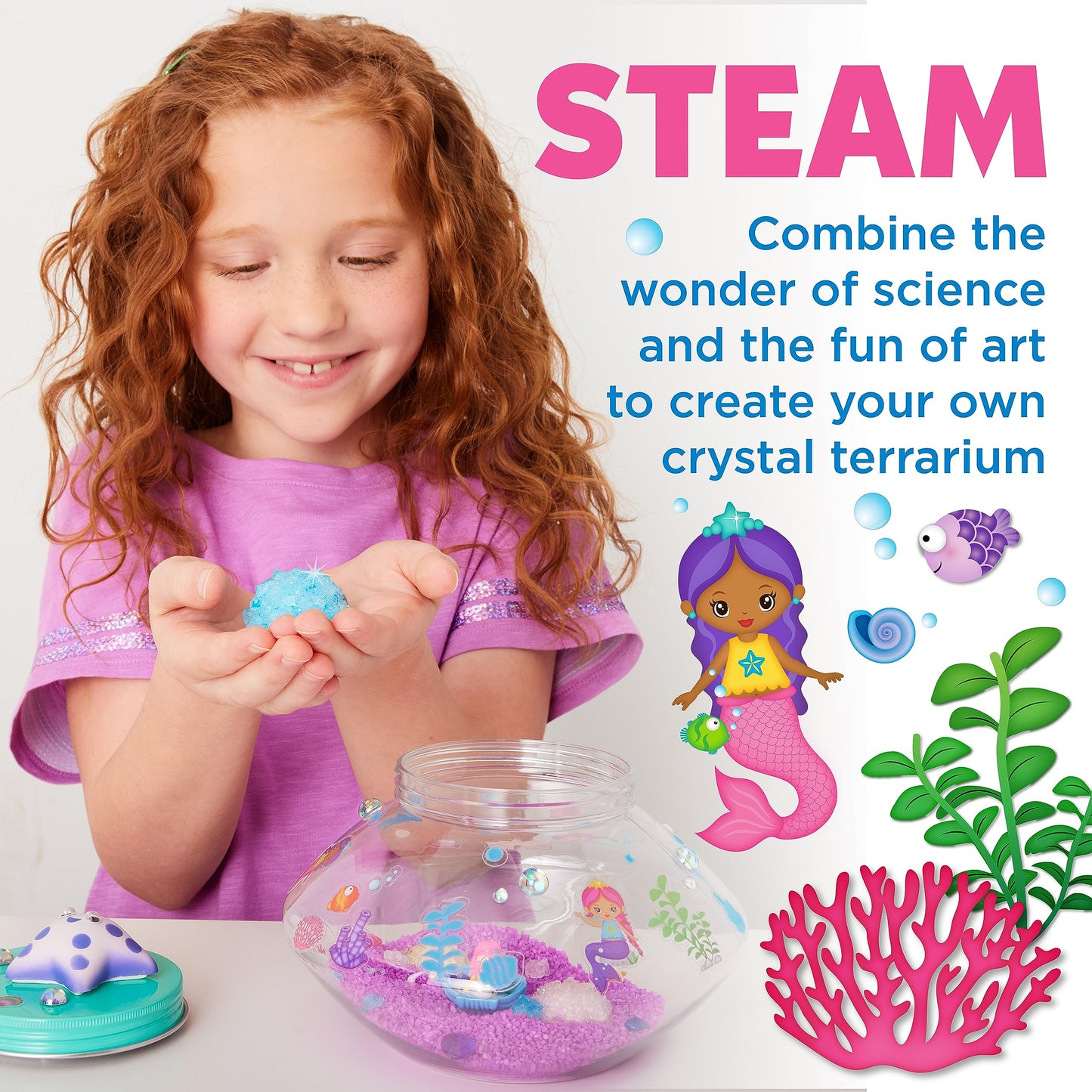 Creativity for Kids Crystal Mermaid Terrarium Kit - STEM Projects for Kids, Arts and Crafts for Girls and Boys (Ages 6+)