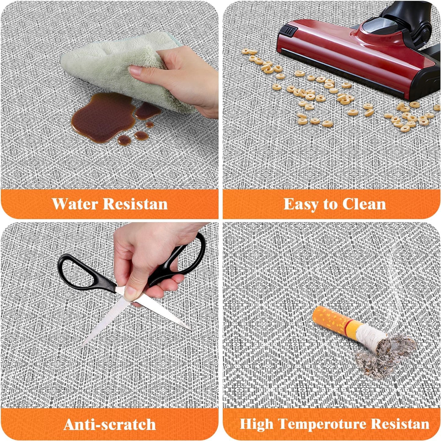 KMAT Office Chair Mat, 46x60in Heavy Duty Hardwood/Tile Floor Protector, Computer Desk Mat for Rolling Chairs, Work, Study, Office, White