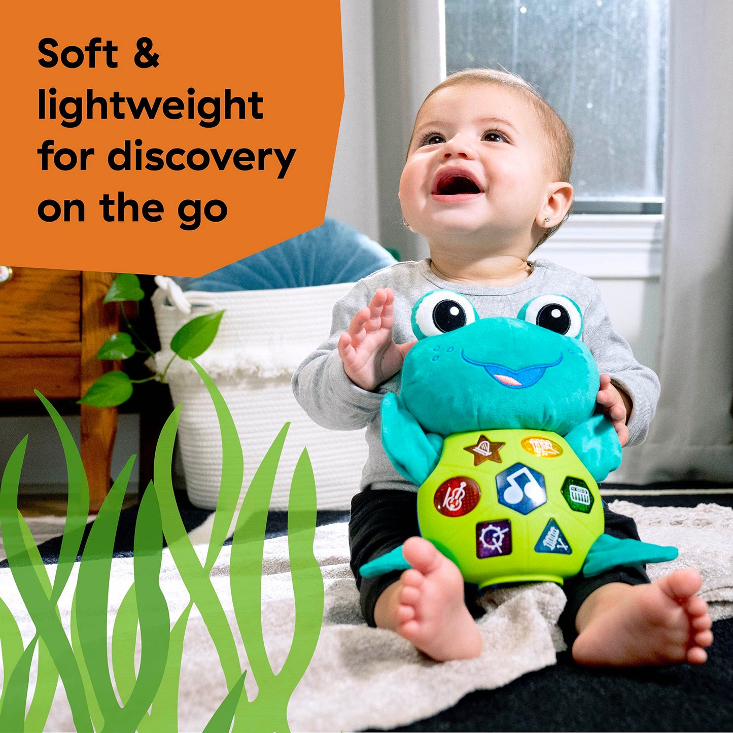 Baby Einstein Ocean Explorers Neptune’s Cuddly Plush Composer Musical Discovery Toy, Ages 6 Months and up