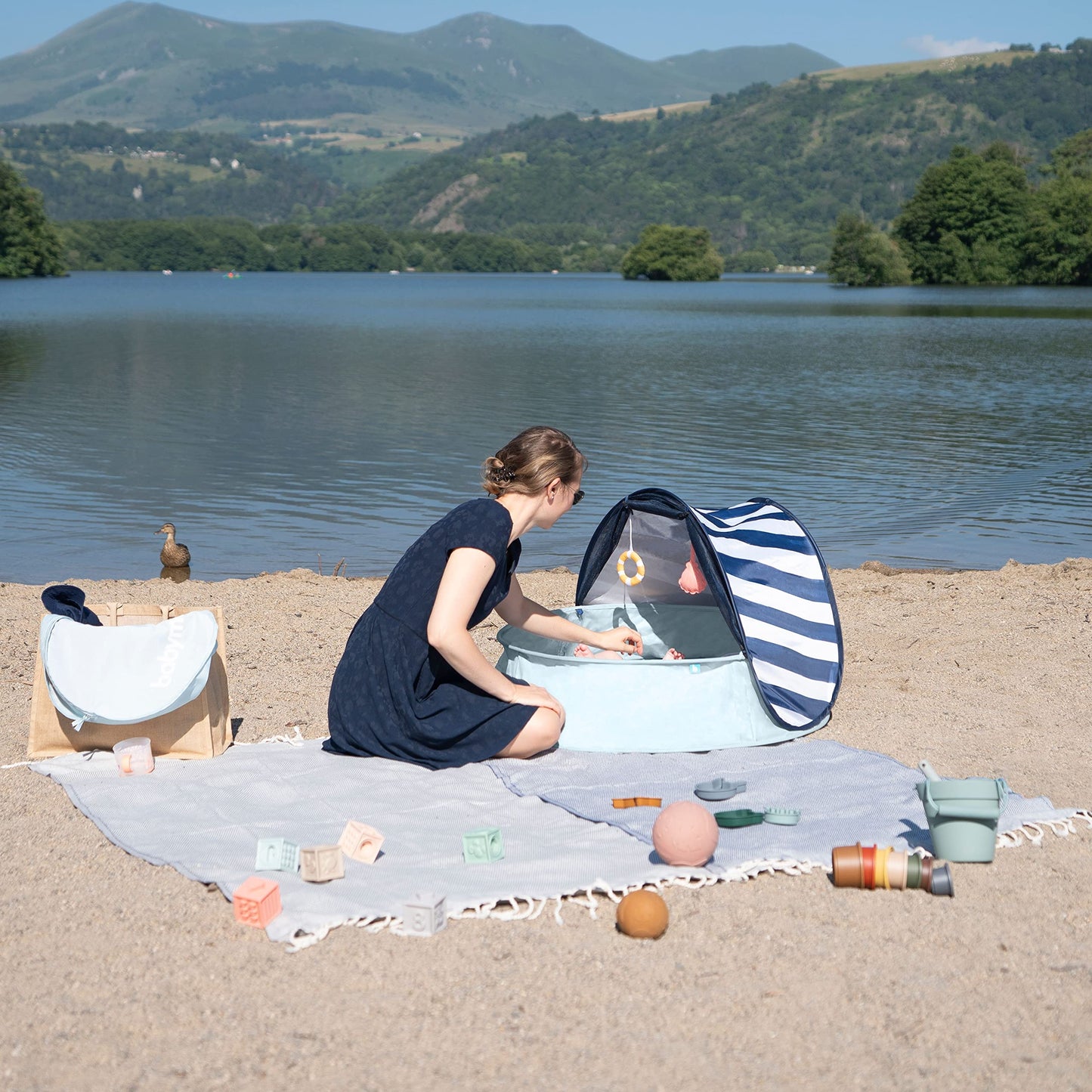 Babymoov Aquani Tent & Pool 3 in 1 Pop Up Tent, Kiddie Pool and Play Area (Summer 2024 Essential), Marine, One Size