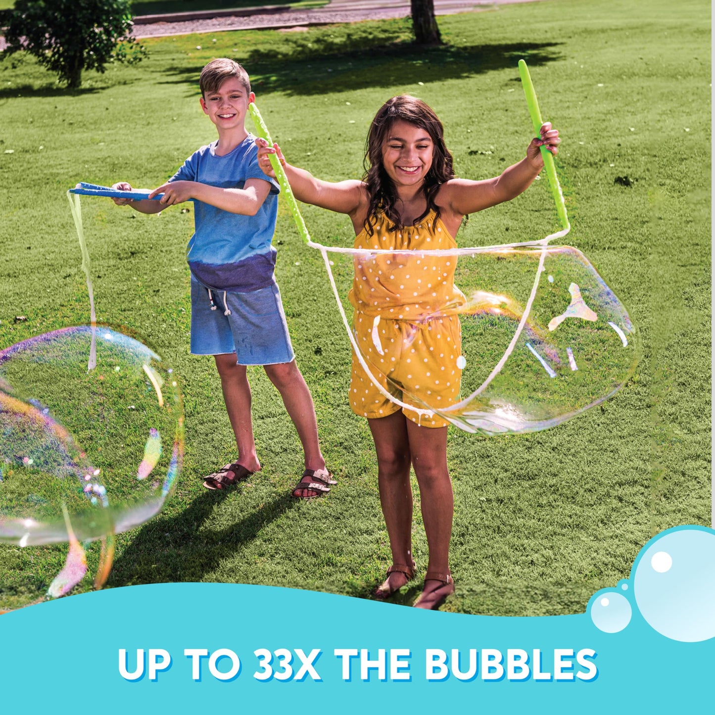 SYNCFUN Giant Bubble Solution (Up to 4.5 Gallons), 6 Pouches Concentrated Solution Refill for Bubble Machine, Wands, Blower, Easter, Outdoors Activity