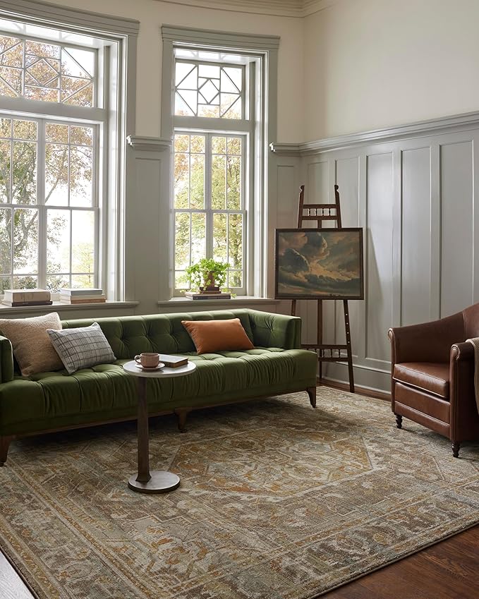 Loloi Magnolia Home by Joanna Gaines Mona Collection MOA-01 BARK/Sunrise 2'-6" x 10'-0" Runner Rug
