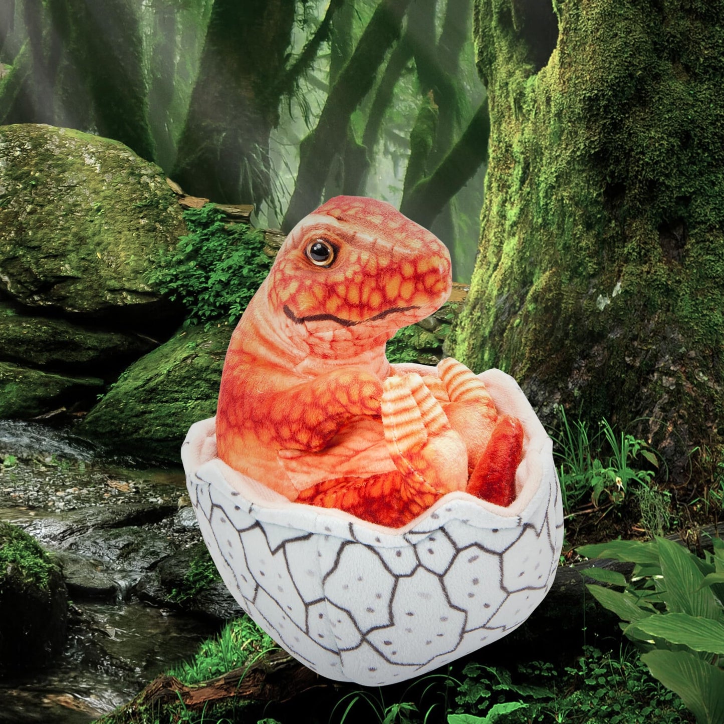 The Petting Zoo Hatchling T-Rex Dinosaur Stuffed Animal Plushie, Gift for Kids, Dinosaur Animals, Orange Dinosaur Plush Toy 8 inches