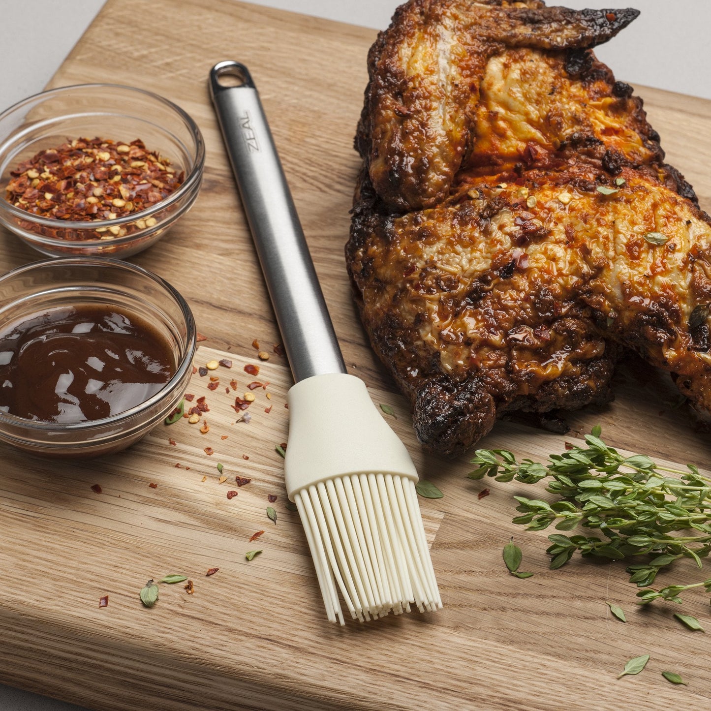 Zeal Pastry Basting Brush with Stainless Steel Handle, Silicone, Cream, 26 x 4 x 1.5 cm