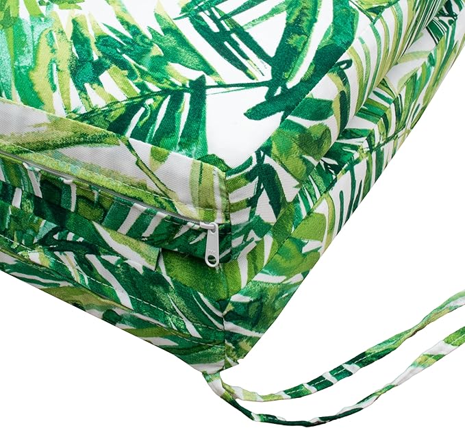 Tommy Bahama Chaise Cushion, 26" X 82" X 2.5", Coastal Palm Green Leaf