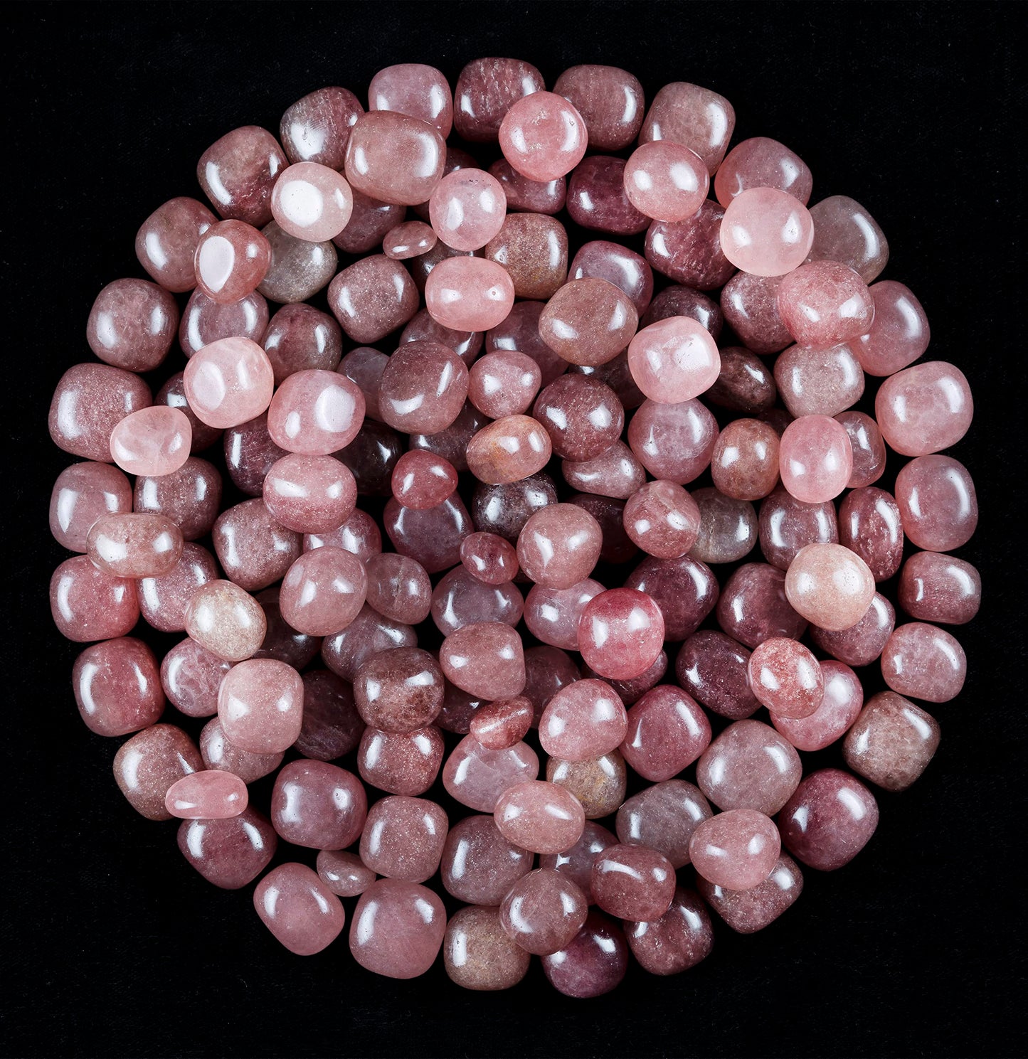 "Crocon 1LB Strawberry Quartz Tumbled Stones and Natural Crystal 2000+ Carats for Reiki Healing Crystal Polished, Chakra Balancing, Reiki Gift, Home Decor Size : 20-25 mm"