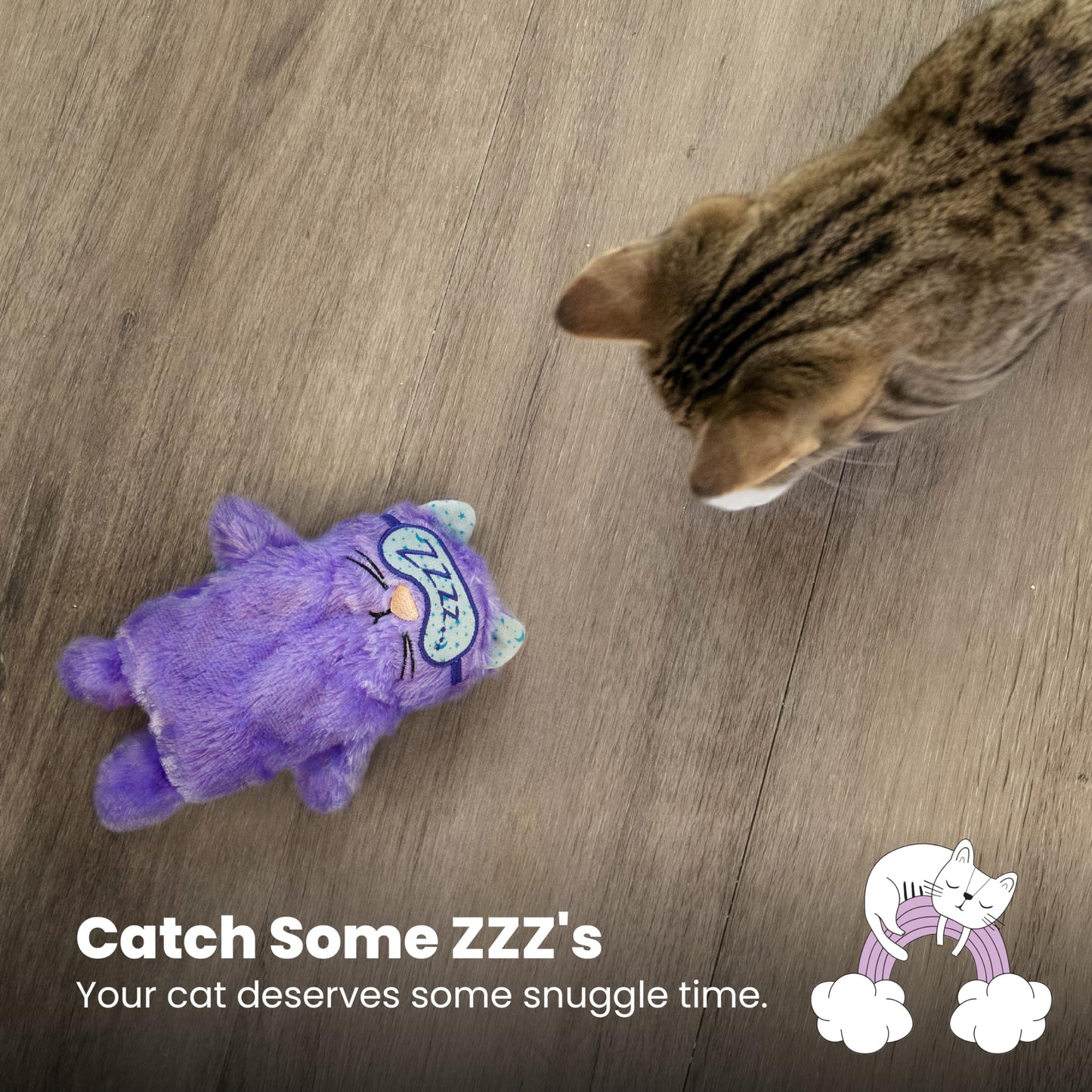 Catstages Purr Pillow Cat Toy – Plush Cat Toy with Touch-Activated Purr for Calming Cats & Kittens