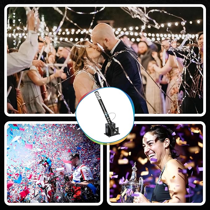 Ultimate Confetti - 24” Electric Empty Barrel Confetti Popper cannon, Empty Single-Use Barrel for Confetti or Streamers, Shoots 25–35 ft, Requires EC-1 or EC-4 Confetti Machine to Activate