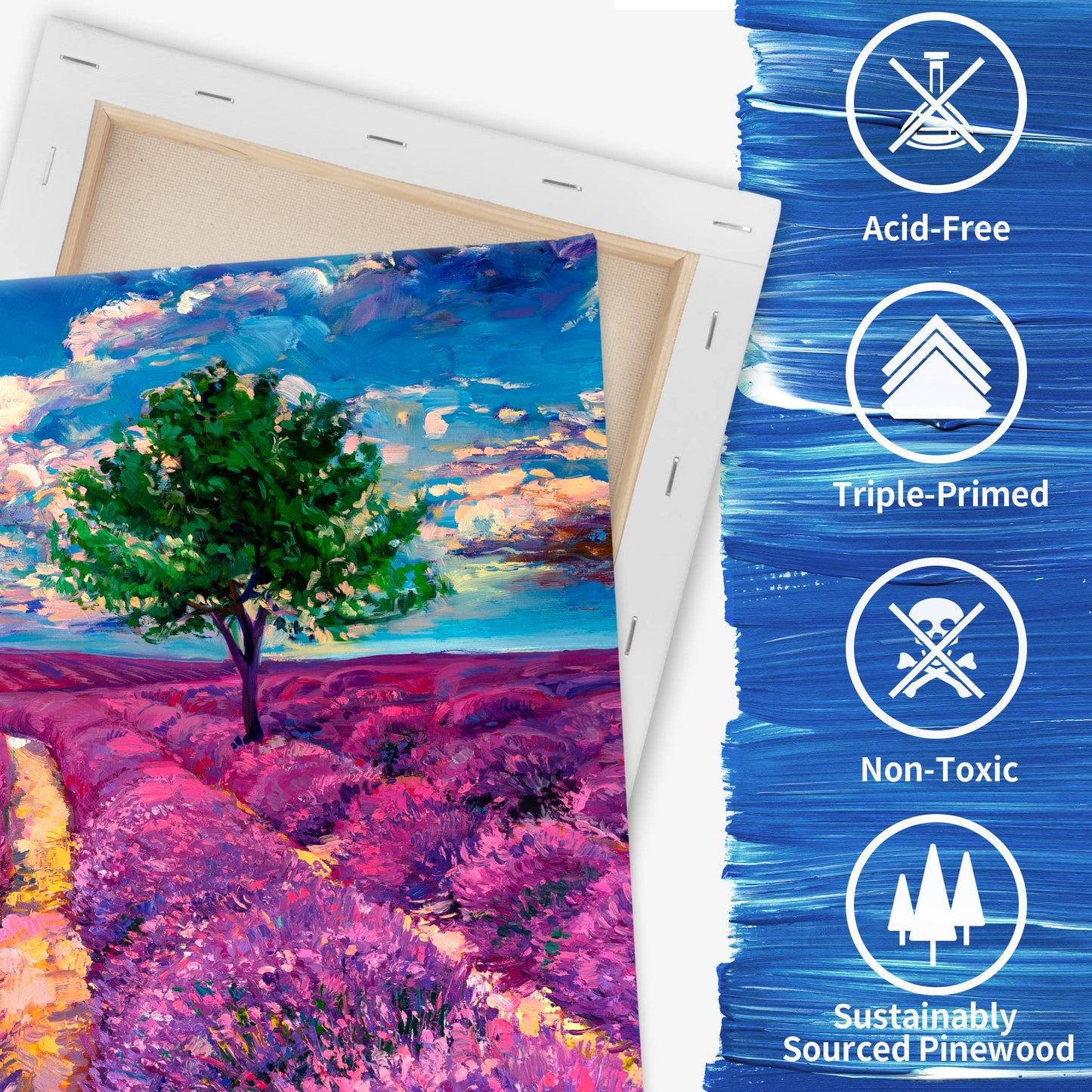 FIXSMITH Stretched White Blank Canvas - 11x14 Inch, 8 Pack, Primed,100% Cotton,5/8 Inch Profile of Super Value Pack for Acrylics,Oils & Other Painting Media