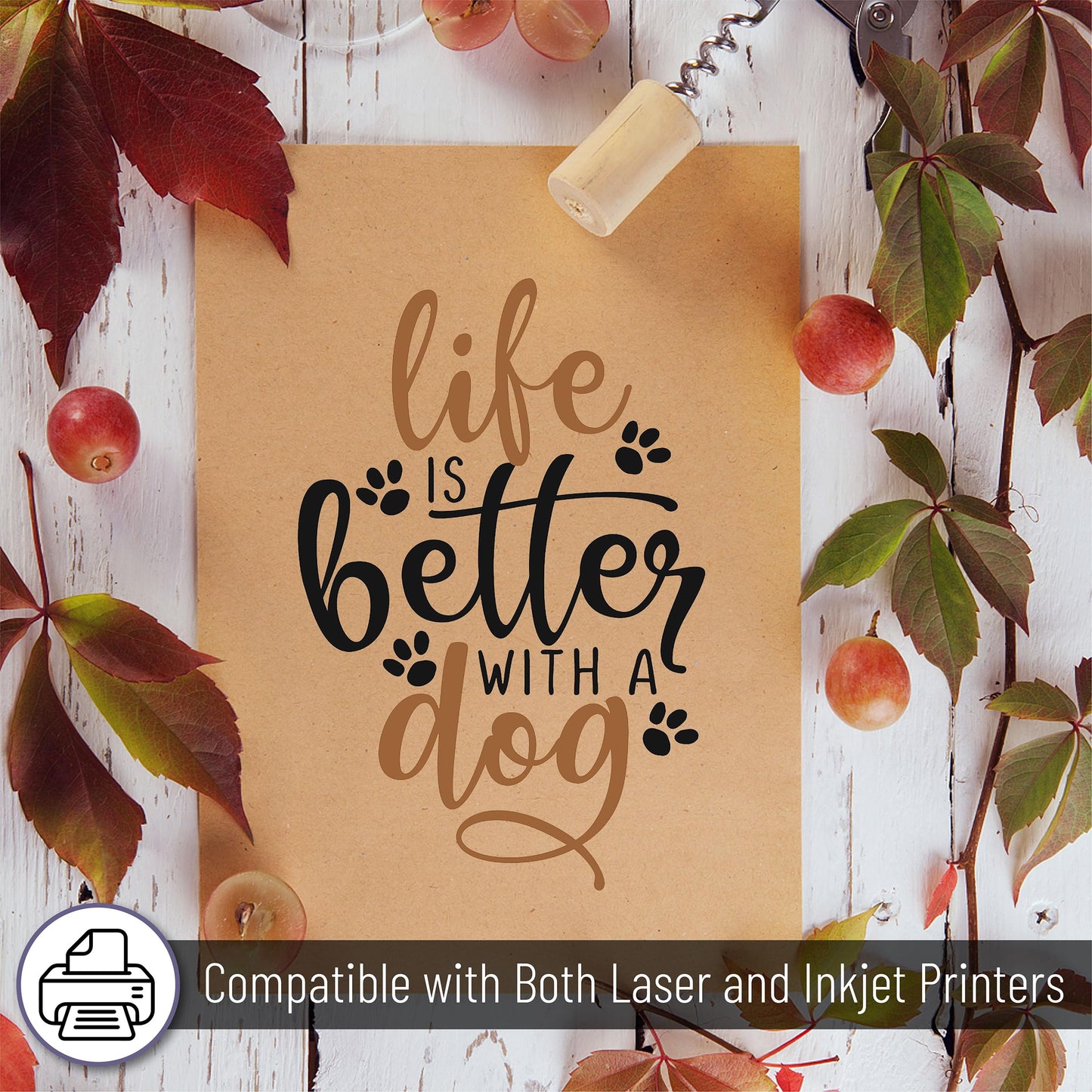 Mr. Pen- Kraft Paper Sheets, 8.5"x 11", 100 Pack, Bulk Brown Printer Paper, Rustic Brown Stationery Paper for Arts, Craft, Drawing, DIY Projects, Invitation, Laser and Inkjet Printer Compatible