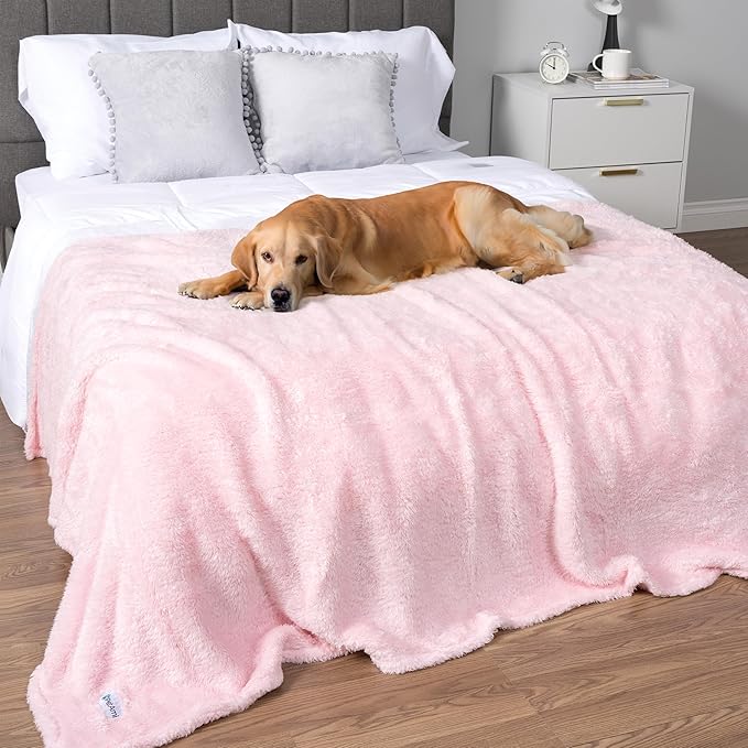 PetAmi Soft Plush Sherpa Dog Blanket for Pet Cat, Large 40x60, Beige
