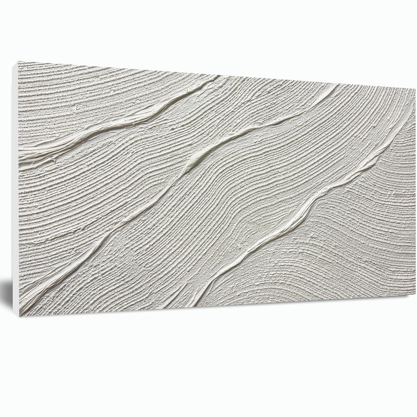Tarfupth Large Abstract Canvas Wall Art for Living Room White Minimalist Textured Painting Hand Painted Modern Neutral Artwork for Bedroom Office Decor 20"x40"