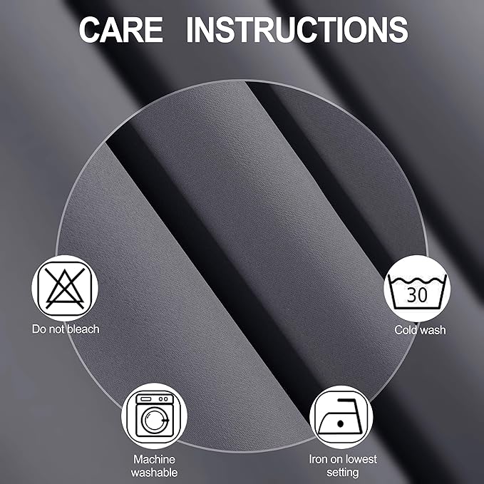LEMOMO Blackout Curtains 66 x 95 inch/Grey Curtains Set of 2 Panels/Thermal Insulated Room Darkening Bedroom Curtains