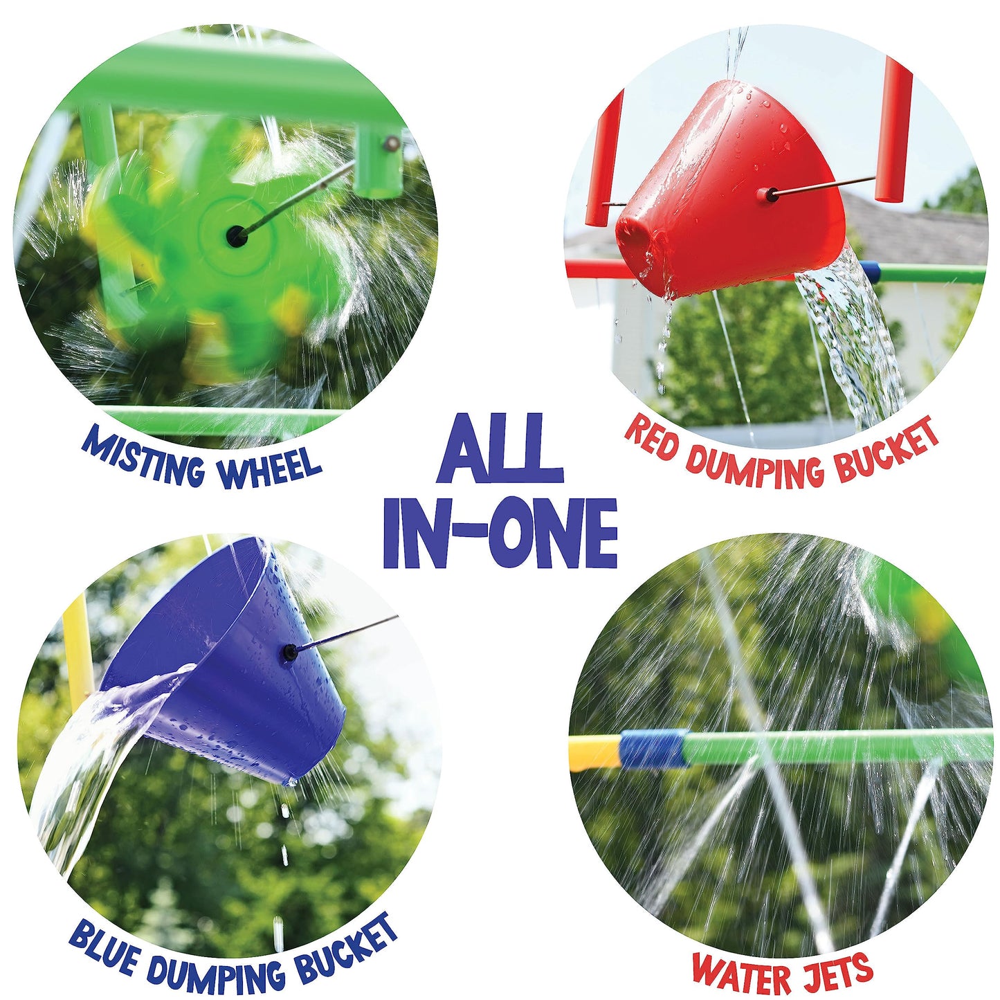 Backyard Waterpark with Splash Wheel, Dump Buckets for Kids Outdoor Water Play