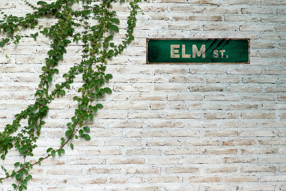Vintage Tin Sign Retro Metal Elm St Signs Stylish Wall Art Plaques for Home Decor Bathroom Kitchen House and Gothic Wall Decor or as a Unique Poster 16x4 in
