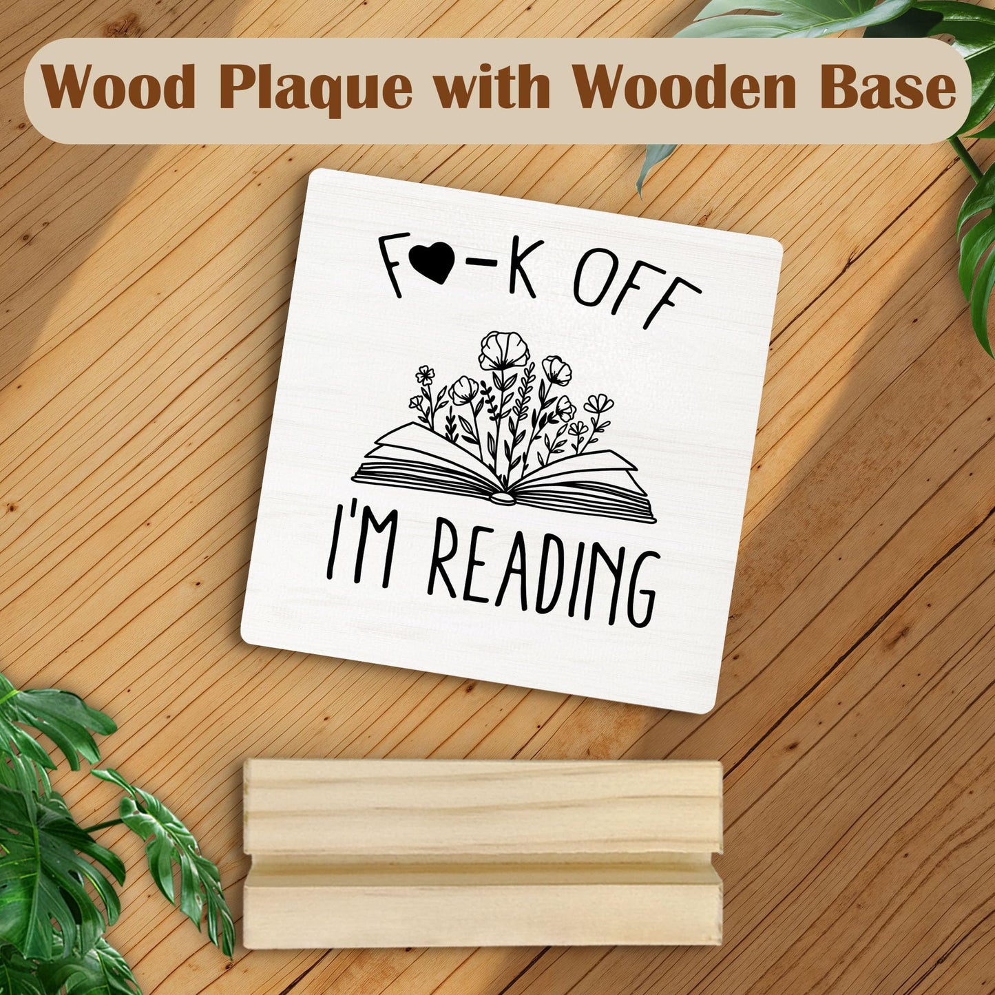 Mfyossrll Book Lovers Gifts Desk Decor, Funny I'm Reading Decorative Signs & Plaques, Book Reader Bookworm Gifts Desk Sign with Wooden Stand for Reading Room Corner Nook Library Shelf Table Decor